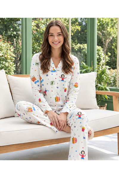 Lana Milan Soft Gömlek Yaka Kadın Pijama Takımı