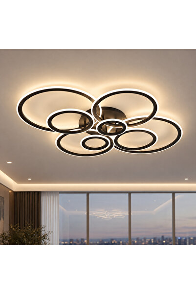DIGITAL Merchandise Lustra LED cu telecomanda BETTY 127W, 8 Cercuri, lumina R...