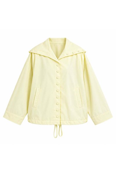 Lavanta Tekstil Collar Button Detailed Design Jacket