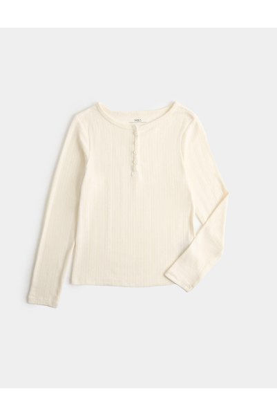 Marks & Spencer Uzun Kollu Düğmeli Pijama Üstü