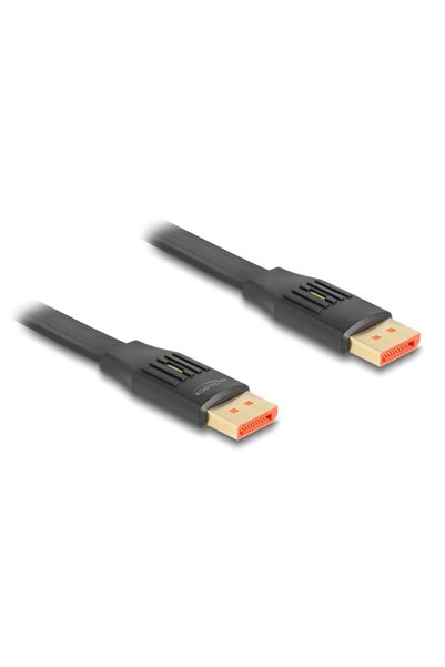 DELOCK Καλώδιο DisplayPort 81006, επίπεδο, 8K/60Hz 32.4 Gbps HDR, 2μ, μαύρο