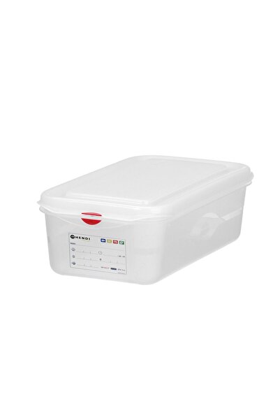 HENDI Recipient GN 1/4 din polipropilenă, 4,3 L, transparent, 265 x 162 x 150...