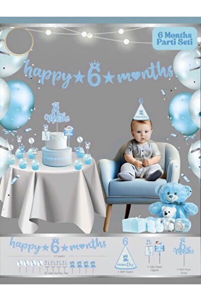 Generic Brand 17 Piece 6 Month Baby Party Set Streamer Hat Toothpick Cake Dec...