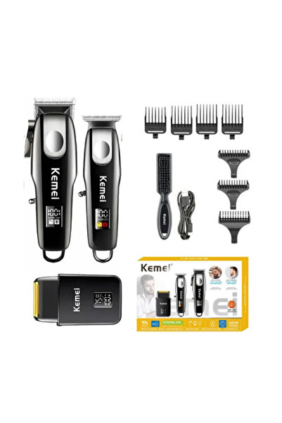 Mihai Kit profesional Kemei KM 8531 model 3 în 1: Mașină de tuns + Trimmer + ...