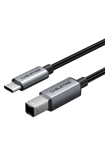 Cabletime Καλώδιο USB-C σε USB Type B CT-CMBM1, 480Mbps, 1.5μ, μαύρο