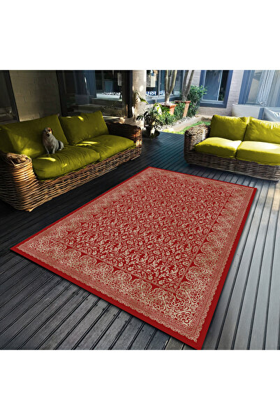 NesaDecor Damask Desenli Lüks Kaymaz Tabanlı Yıkanabilir Salon Mutfak Oturma ...