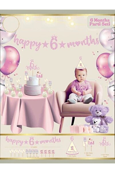 Generic Brand 17 Piece 6 Month Baby Party Set Streamer Hat Toothpick Cake Dec...