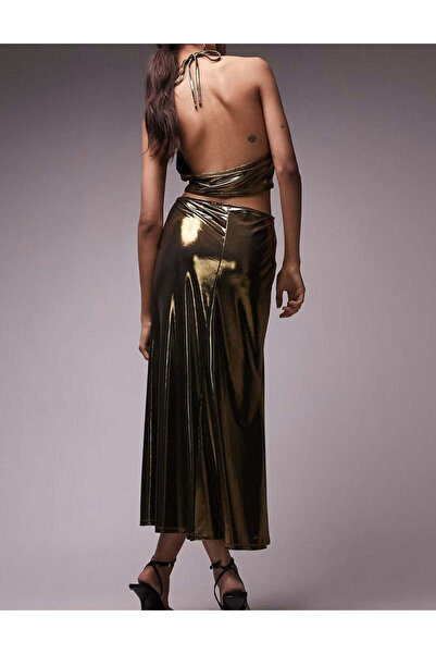 Sheya Rochie midi , auriu