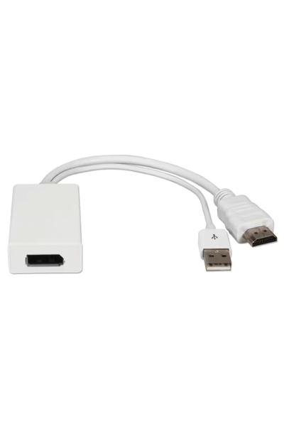 POWERTECH Προσαρμογέας HDMI σε DisplayPort CAB-H162, USB, 4K, λευκό