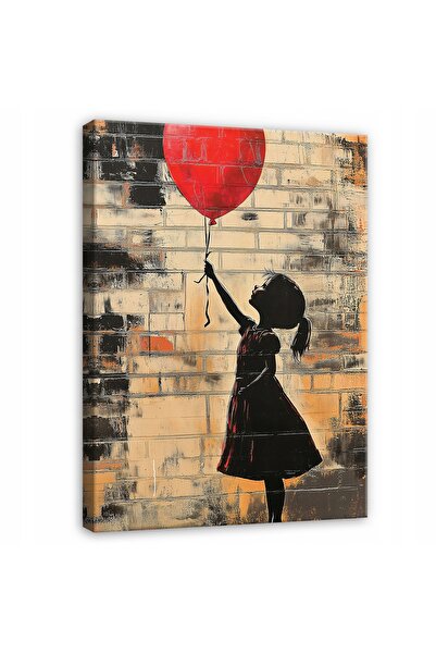 Wallarena TABLOU ABSTRACT FATA BANKSY PENTRU SUFRAGERIE DORMITOR PE PÂNZĂ 40x30