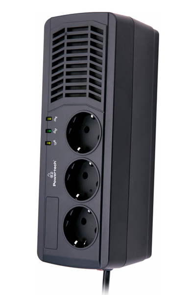 POWERTECH Σταθεροποιητής τάσης PT-AVR1000I, 1000VA/500W, 3x σουκό