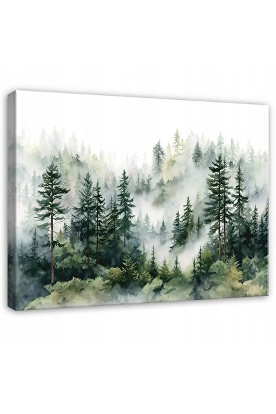 Wallarena LAS WE MGLE DRZEWA TABLOU PEISAGISTIC PENTRU DORMITOR, SUFRAGERIE, ...
