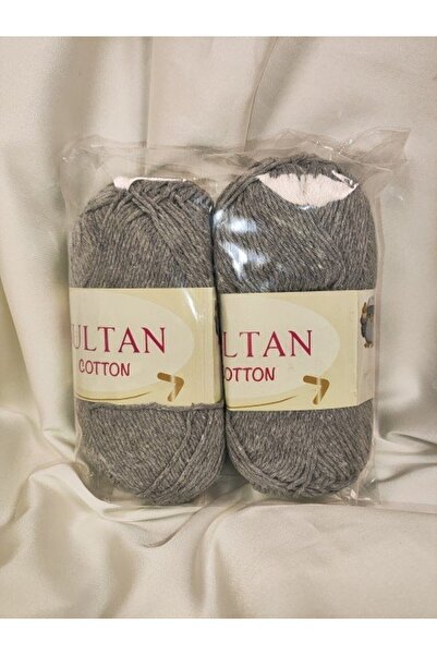 Sultan Cotton Light Gray Hand Knitting Yarn 100Gr. - 175 Meters. (2 Pieces) -...