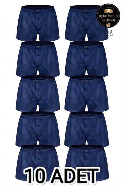 Tutku 10-Pack 100% Cotton Combed Cotton Buttoned Plain Men's Boxer Set - Cust...