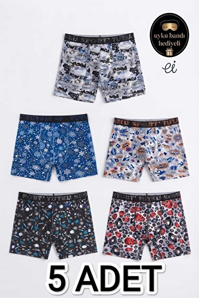 Tutku Men's 5-Pack Multi-Colored Mixed Patterned Cotton Lycra Sports Boxer Se...