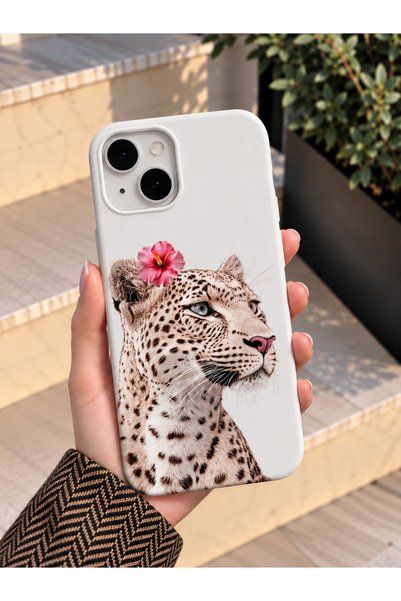 OVADA İphone 13/14/15 Uyumlu Leopar Desenli Silikon Telefon Kılıfı