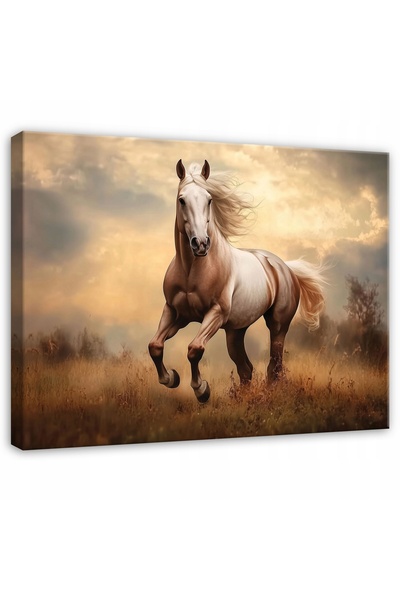 Wallarena TABLOU CAL ÎN GALOP ANIMALE PENTRU DORMITOR, SUFRAGERIE, BUCĂTĂRIE ...