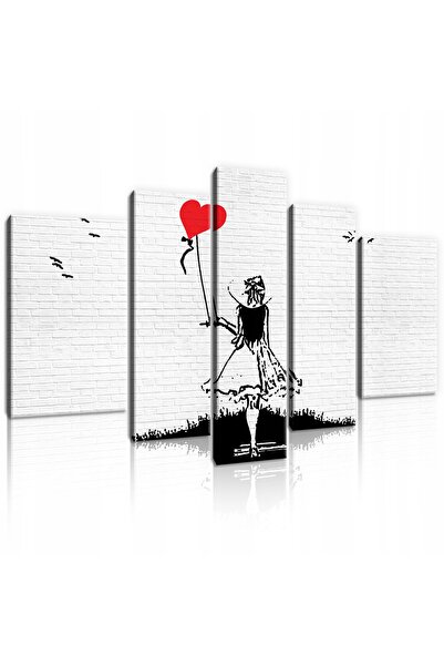 Wallarena Tablou în 5 piese BANKSY ARTĂ MODERNĂ 3D 170x100