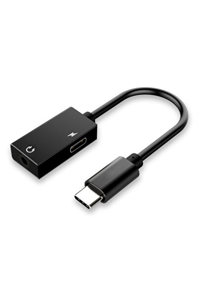 POWERTECH Αντάπτορας USB-C σε USB-C και 3.5mm CAB-UC053, μαύρος