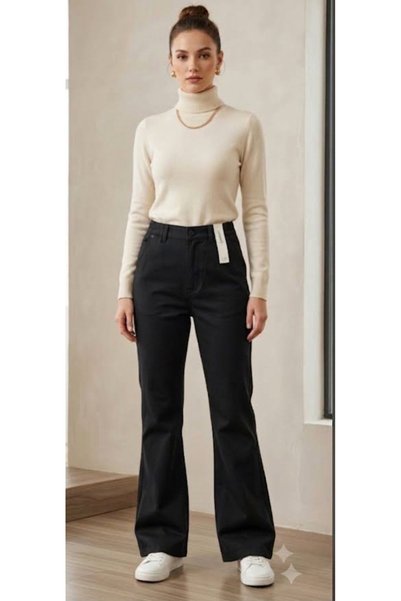 Double.Tt Women's Full Lycra High Waist Super Comfortable Palazzo Pants with ...