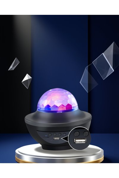 Generic Brand Rotating Lighted Disco Ball Projection Lamp with Music Player