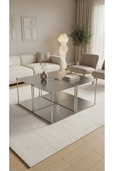YUKA Design Paslanmaz Demonte Sehpa-Zigon-98x80x40cm