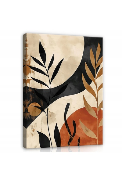 Wallarena Tablou modern pe pânză cu frunze boho pentru dormitor și living 60x40