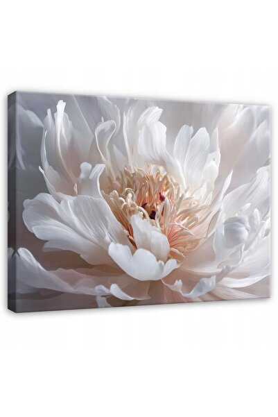 Wallarena TABLUI FLORI 3D ALB ABSTRACT Dormitor Sufragerie Bucătărie Pânză 40x30