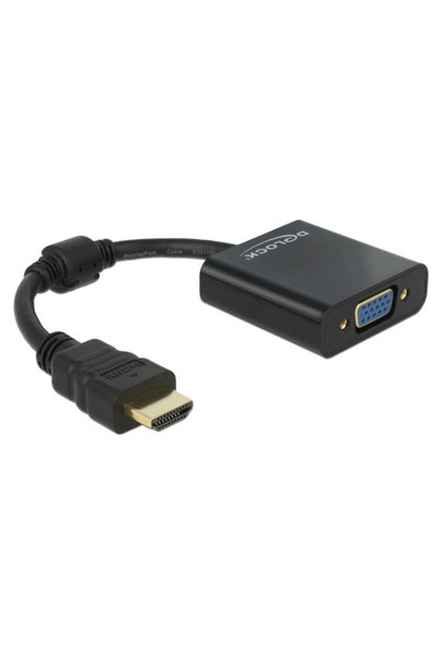 DELOCK Προσαρμογέας HDMI σε VGA 65512, 1080p, μαύρο