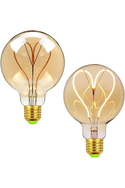 AZONEE مصابيح LED، قطعتان من مصابيح G95 LED إديسون 4 واط قابلة للتعتيم على شك...