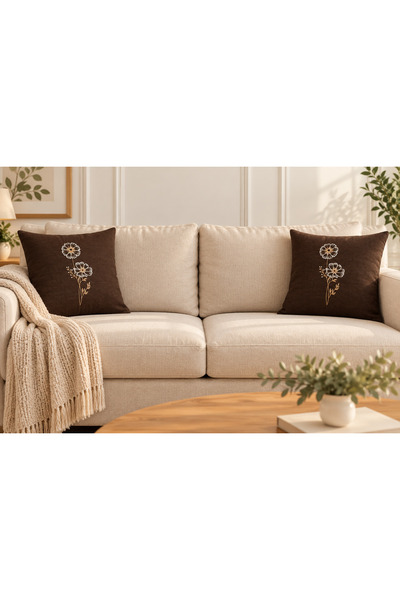 Elriya Decorative Patterned Linen-Look Throw Pillow Cover - Bohemian Throw Pillow Cover