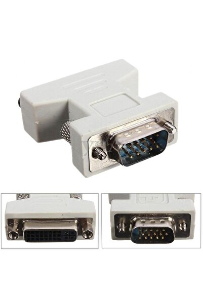 POWERTECH Προσαρμογέας VGA σε DVI 24+5 CAB-G018, συμβατός με 24+1, λευκός