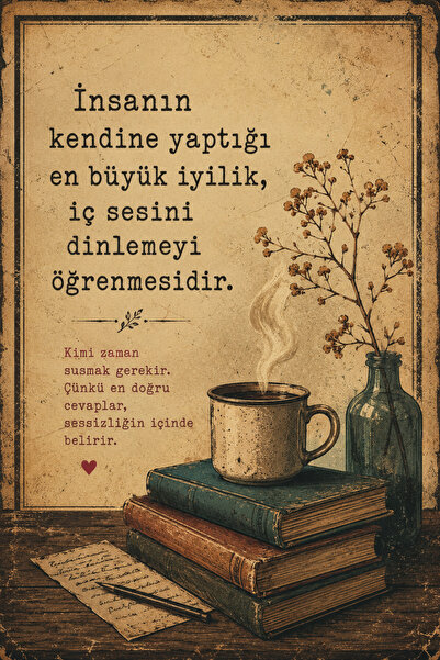Lucena Retro Edebi Sözlü Metal Duvar Tablosu Vintage Dekoratif Motivasyon Yaz...