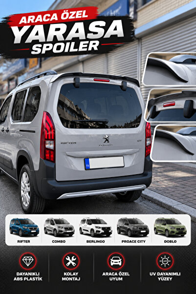 ModGR-Dizayn RİFTER-COMBO-BERLİNGO-PROACE-DOBLO ARACA ÖZEL YARASA SPOİLER A+ GRİ