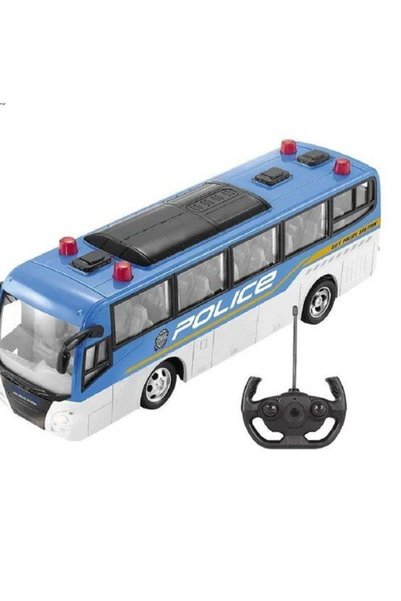 PopŞeker Uzaktan Kumandalı Polis Otobüsü 30 CM – Şarjlı Işıklı Full Fonksiyon...