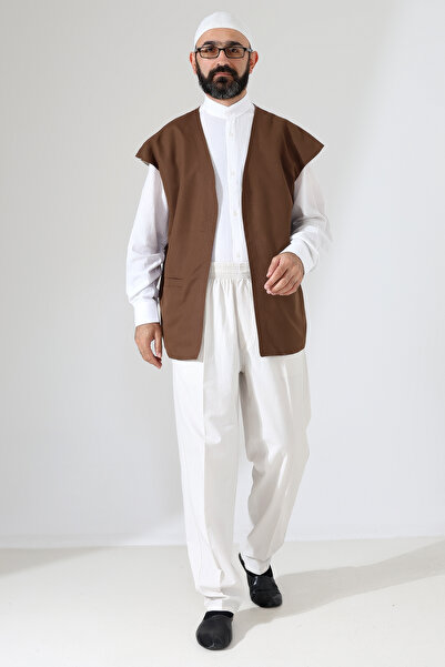 ihvan online Haydari Derviş Vest Lined, Seasonal and Comfortable Fit - Brown