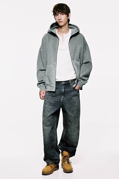 Pull & Bear STWD kapüşonlu fermuarlı sweatshirt