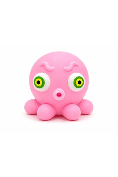 OEM Jucarie antistres caracatita, cu lumini, squishy, roz, 7 cm