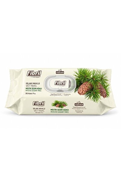 Fibril Wet Towel Wipes 90 Sheets Mystic Cedar Wood with Plastic Cover