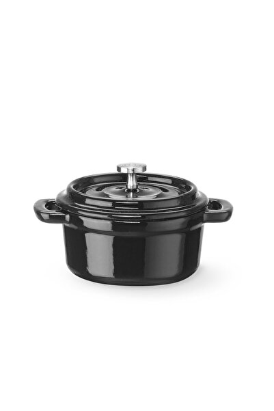 HENDI Tavă din fontă emailată, 0,27 L, negru, 130 x 100 x 48 mm