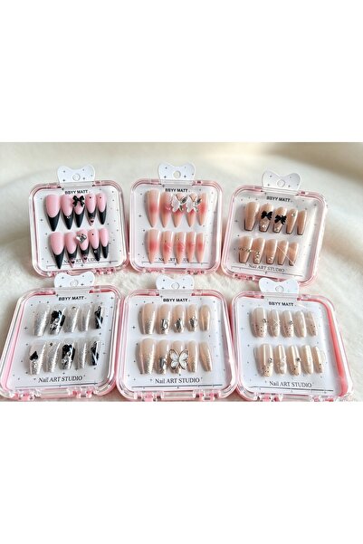 Frasin Select Set Unghii Press-On (6 Modele) – cu adeziv dublu față pentru o ...
