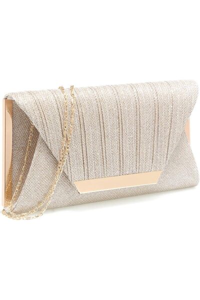 mihawk Faux Suede Clutch Bag Elegant Metal Binding Evening Purses and Handbag...