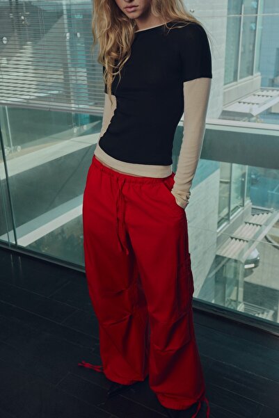 Pull & Bear Kargo paraşüt pantolon