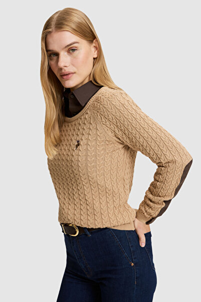 U.S. Polo Assn. Women's Camel Basic Sweater 50327560-Vr015