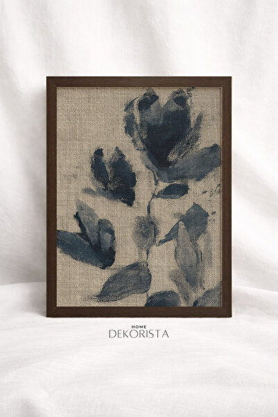 HOME DEKORİSTA Vintage çerçeveli CAMSIZ çiçek tablo, sanatsal baskı, floral t...