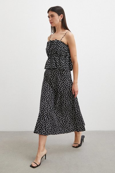 UTERPE Polka Dot Long Skirt