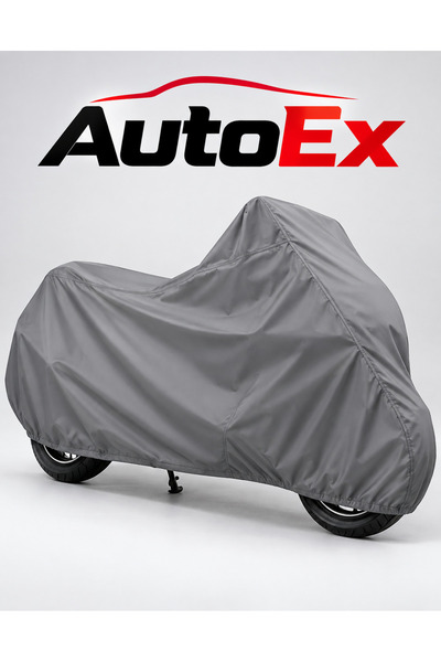 AUTOEX Kuba Brilliant 50 Plus Uyumlu Düz Gri Su geçirmez Motosiklet Brandası-...