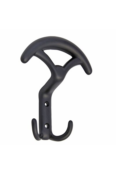 OEM Cuier mobila cu 3 agatatoare, zamac, negru, pentru baie, dormitor, hol, p...