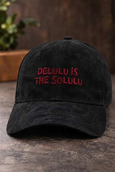 barsdepo Delulu İs the Solulu Embroidered Suede Hat Unisex |   Gothic Design ...