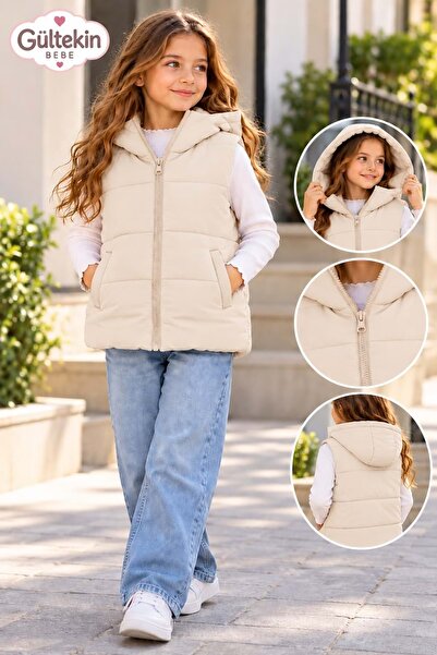 gültekin bebe Kız Şişme Yelek 7-11 Yaş -VE7422575 - KREM